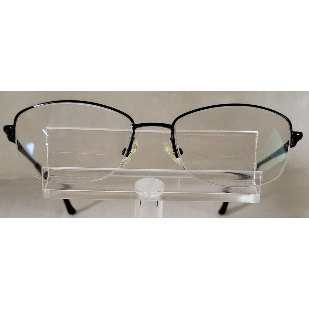 Tura R906 Black Metal Half Rim Eyeglasses Frame 52-17-135 Unisex Semi Rimless